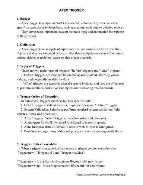 Comprehensive Guide to Triggers in Apex 1.2.7 Quiz