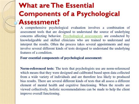 Comprehensive Psychological Assessment