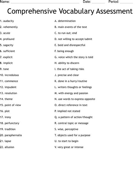 Comprehensive Vocabulary