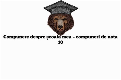 Compunere Scoala Mea In Viitor