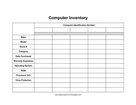Computer Inventory Template Download Printable PDF Templateroller