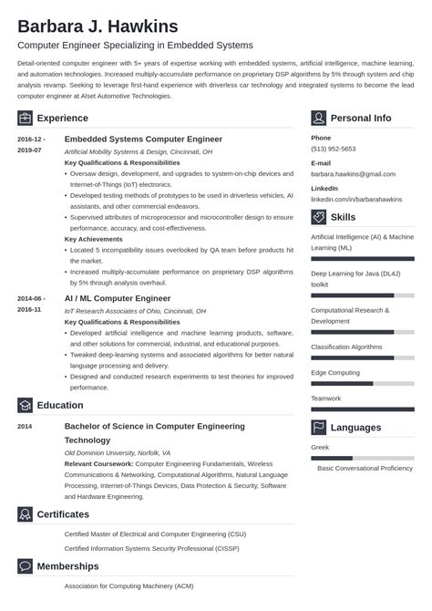 Computer Engineering Sample Resume Pdf Edu