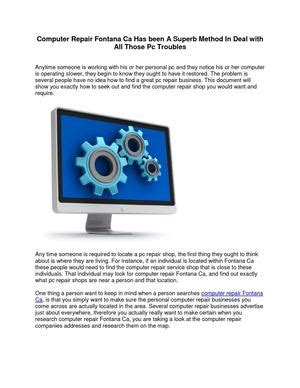 Computer Repair Fontana CA - Troubleshooting Tips