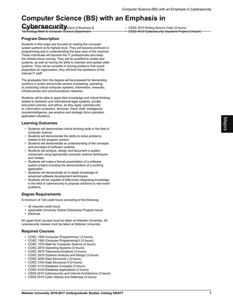Computer Science Degree with an Emphasis in Cybersecurity