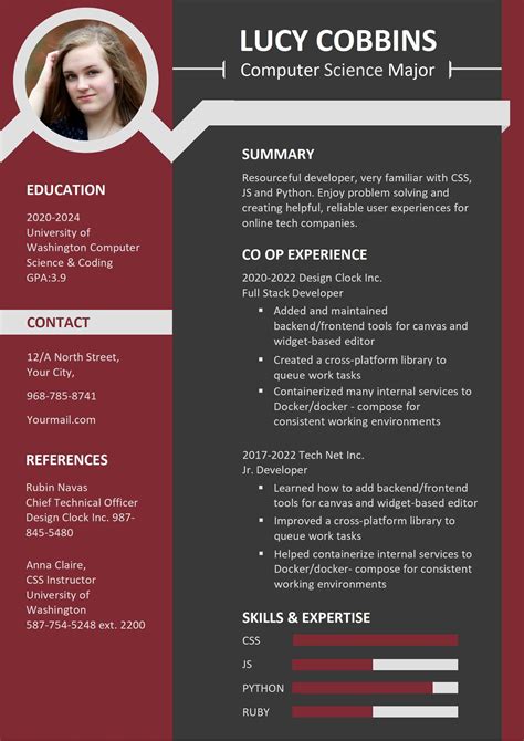 Computer Science Word Resume Template