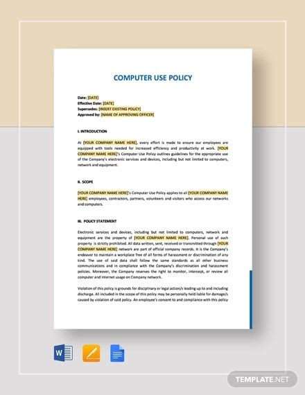 Download Computer Use Policy and Procedures for Free Page 2