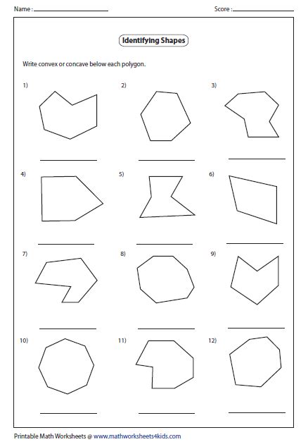 Concave And Convex Polygons Worksheet