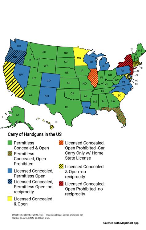 Concealed Carry States Map 2016 Printable Map