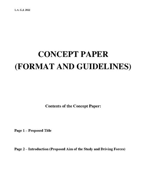 Concept Paper For Academic Research Title Page