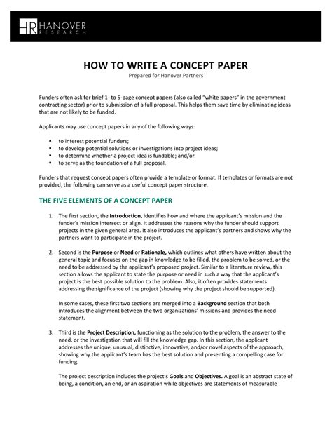 Concept Paper Template Example