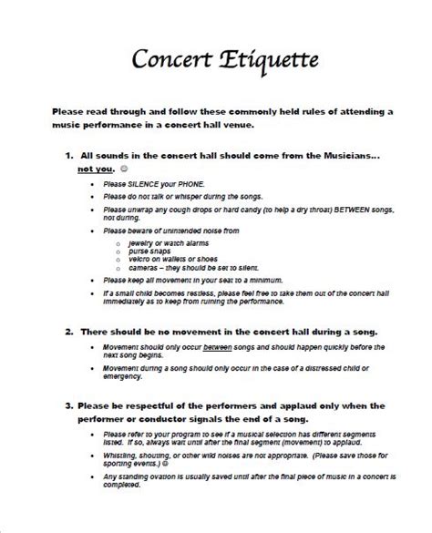 Concert Etiquette