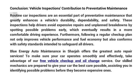 Conclusion Car Maintenance