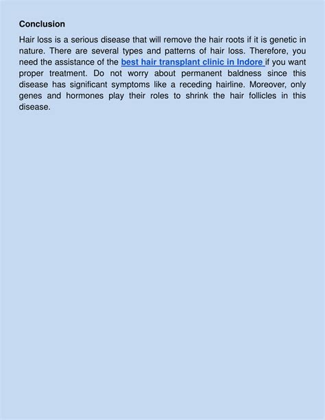 Conclusion Hair Loss