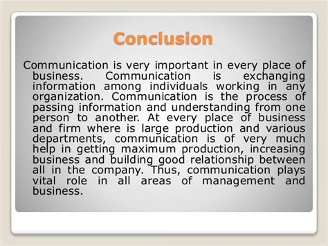Conclusion business communication