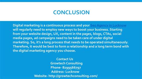 Conclusion marketing agency