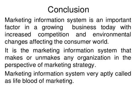 Conclusion marketing information system