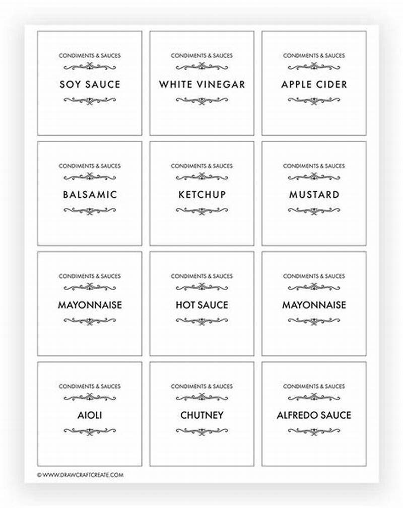 Condiments Label Printable