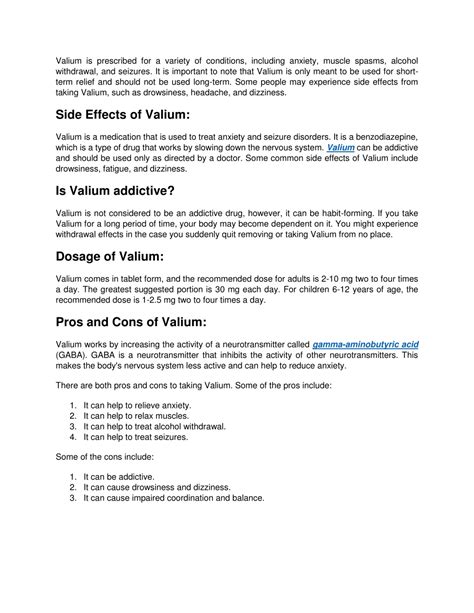 Conditions Valium is Typically Prescribed For