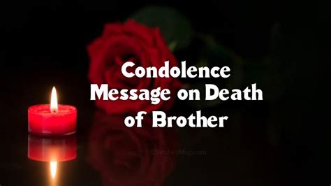 Condolence Message On Death Of Brother