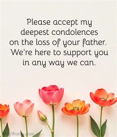 Condolences Message For Loss Of Father