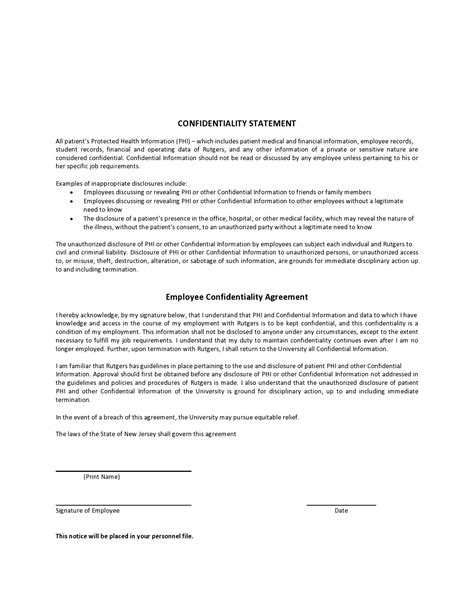 24 Simple Confidentiality Statement & Agreement Templates ᐅ