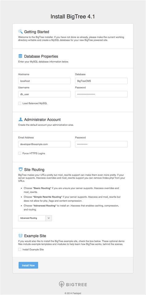Configure Apache2 BigTree CMS Site