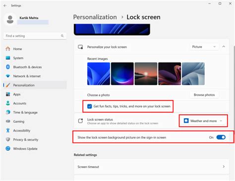 Configuring the Lock Screen