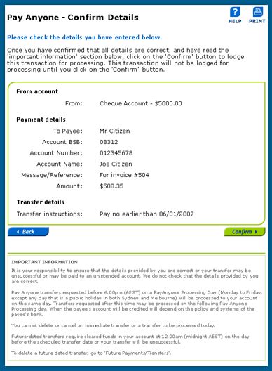 Confirm Details Transfer