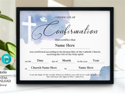 Confirmation Certificate Template