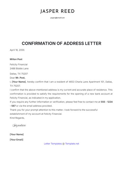 Confirming Your Address