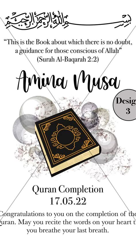 Congratulations For Completing Quran