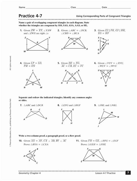 Congruent Triangles Worksheet Answers Mathworksheets4kids | WERT SHEET