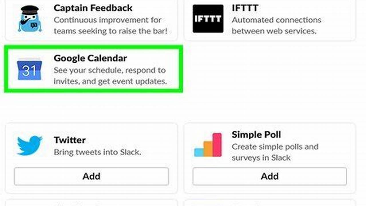 Connect Slack To Google Calendar