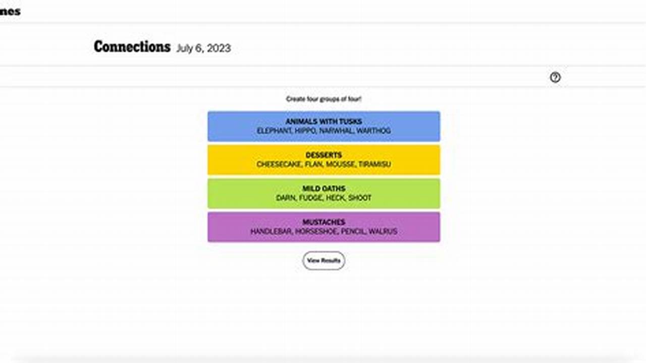 Connections Answers Today 2025 Answer Key