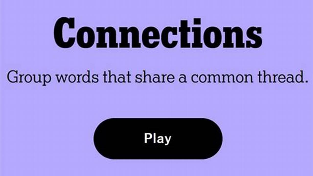Connections February 1 2025 Answers