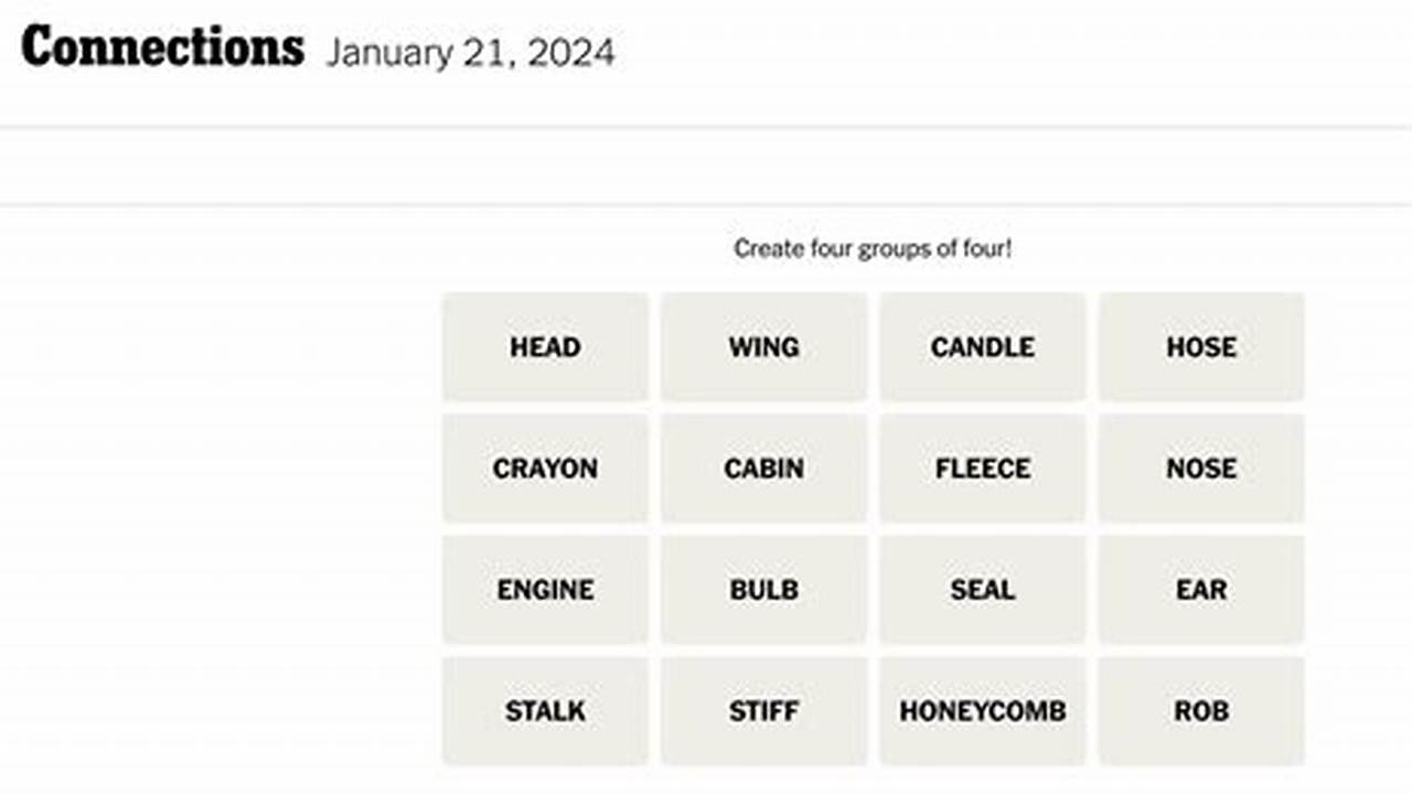 Connections Hints January 21 2024