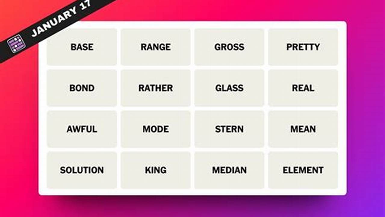 Connections Jan 17 2024 Answers