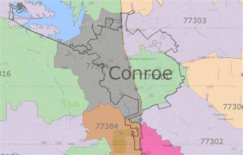 Conroe Zip Code Map