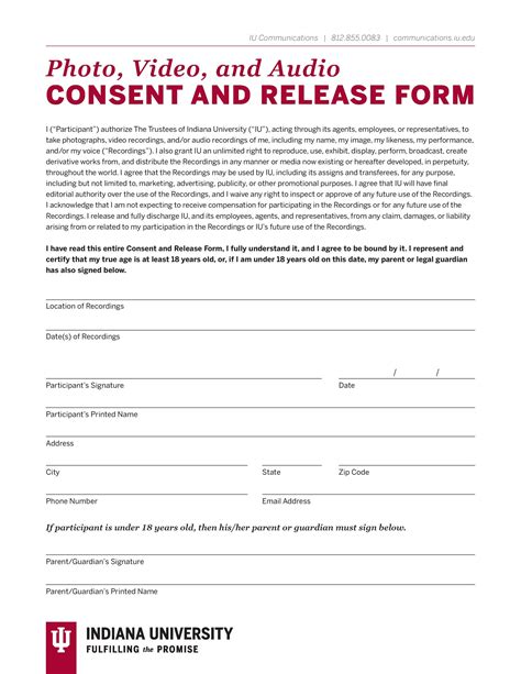 Consent Release Form Template