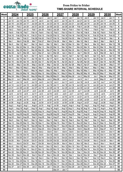 Consider Using an Exchange Company 2024 Timeshare Calendar Printable