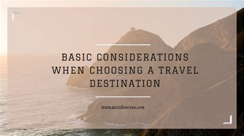 Considerations During Travel