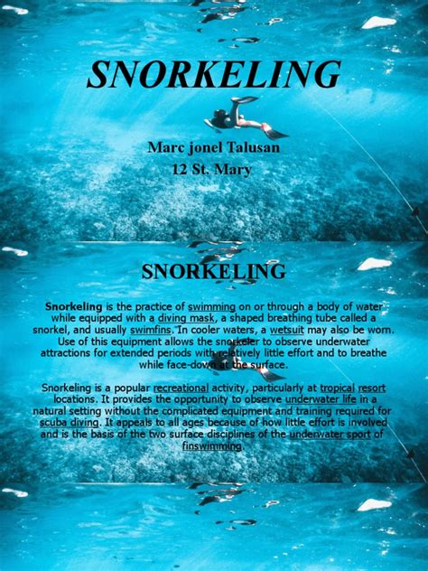 Considerations Snorkeling