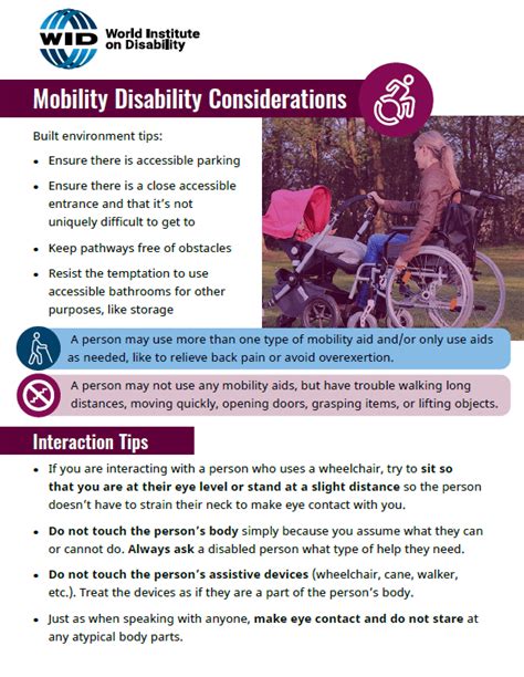 Considerations for Different Needs (Vision and Mobility)