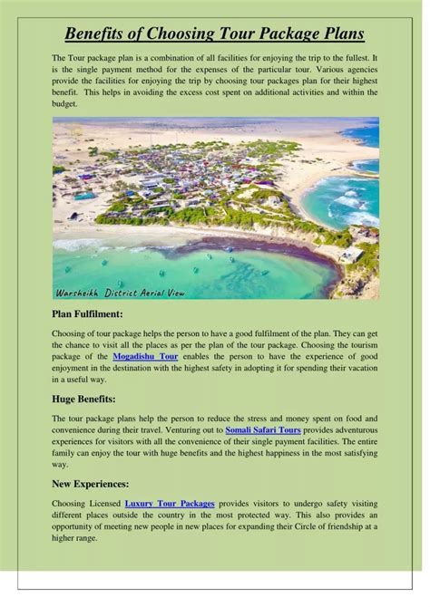 Considerations when choosing a tour