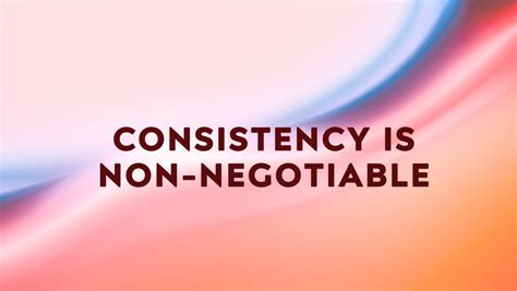 Consistency is Non-Negotiable