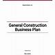 Construction Business Plan Template Free