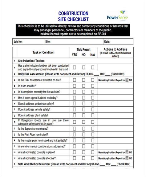 FREE 43+ Sample Checklist Templates in PDF Excel MS Word Google