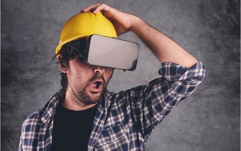 Construction Worker Using Virtual Reality Headset