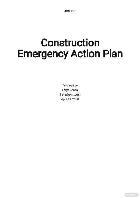 Construction Emergency Response Plan Template SampleTemplatess
