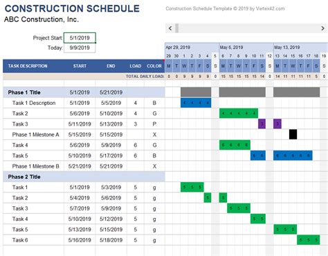 Construction Scheduling Templates